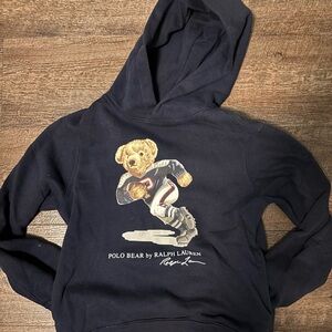 Ralph Lauren Navy Hoodie with Polo Bear Graphic